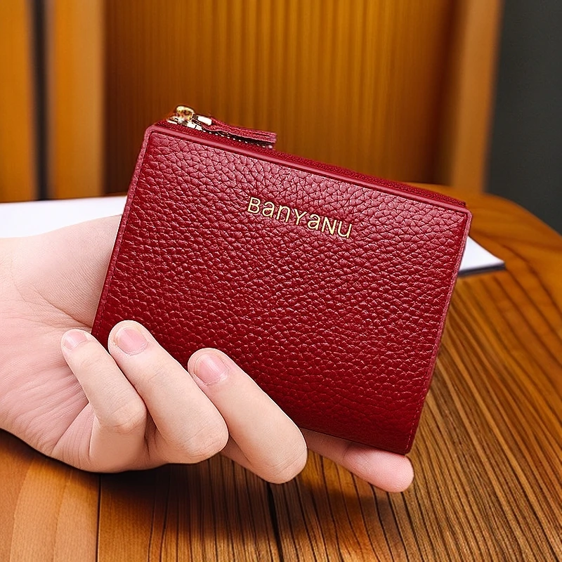 小众精致女士短款真皮零钱包小巧牛皮装卡的卡包最新款钱夹收纳包