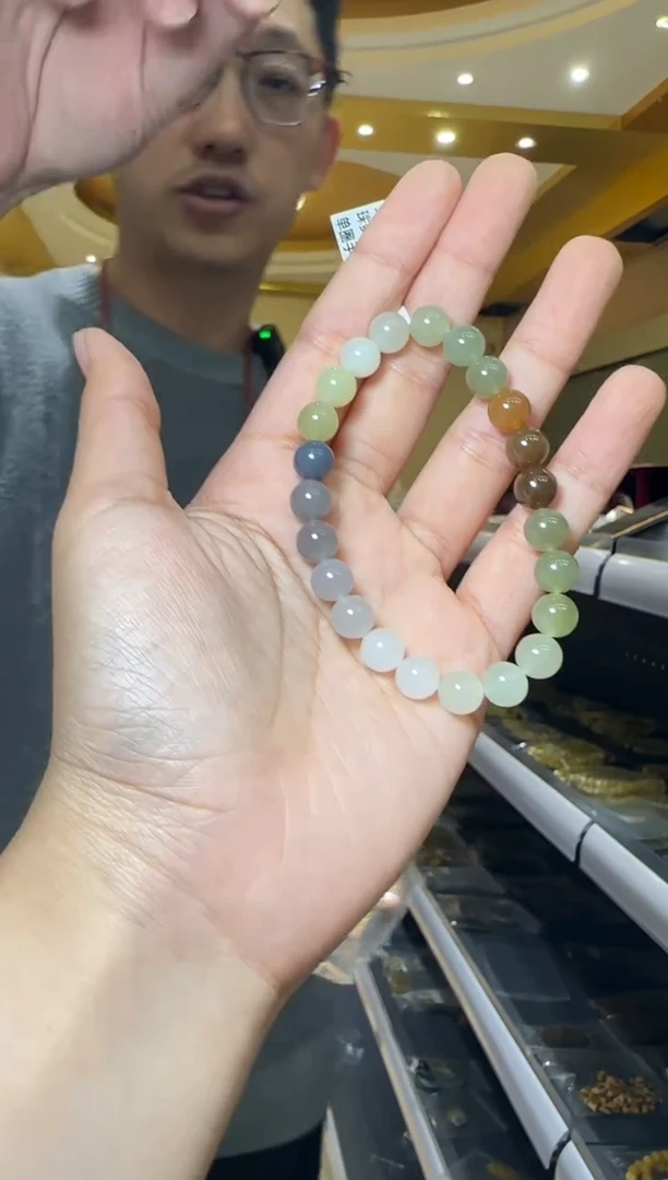 【闪购商品】和田玉手串未镶嵌约8mm货头和田玉圆珠多宝单圈