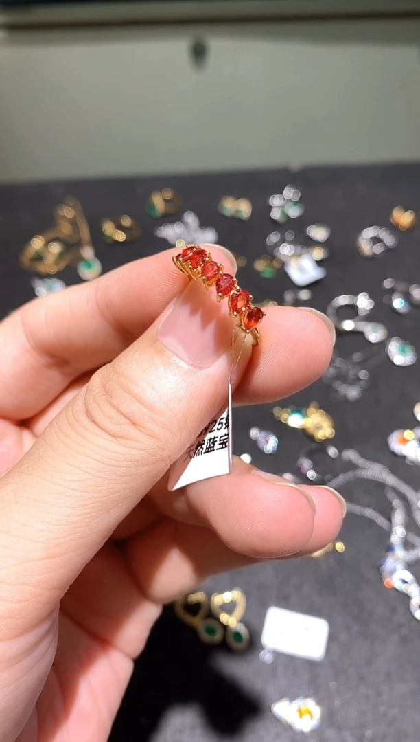 戒指蓝宝石银S925镶嵌戒指