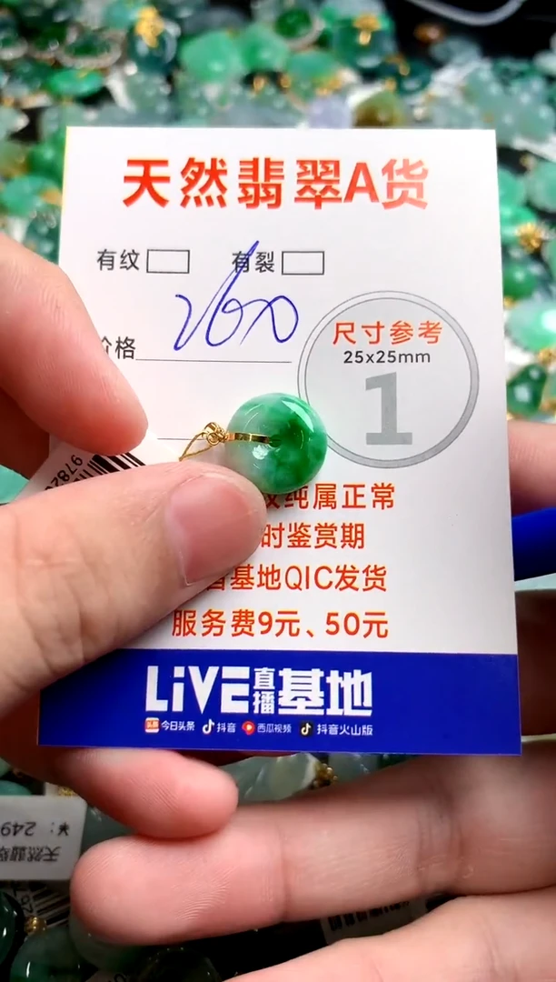 翡翠18K金镶嵌颈饰1002453373
