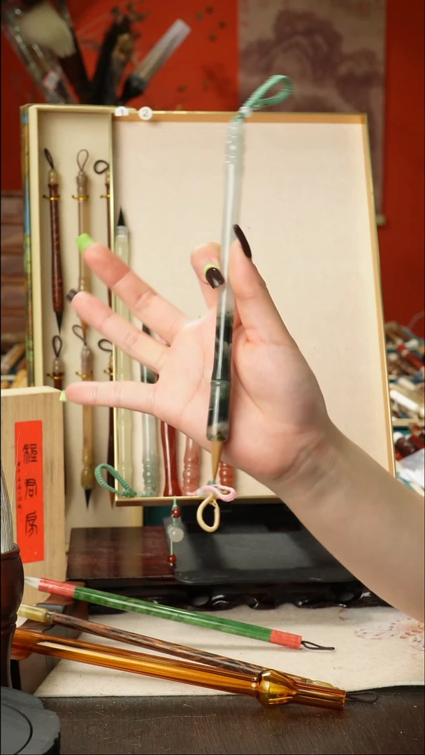 孤品高货毛笔链接 清水试笔 蘸墨不退