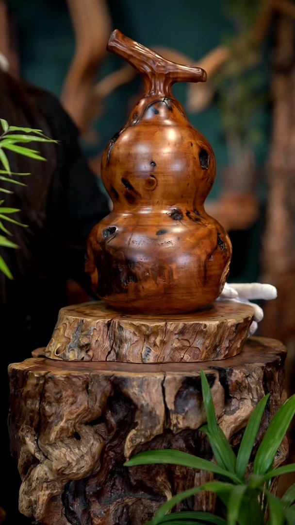 木雷击枣木葫芦+底座