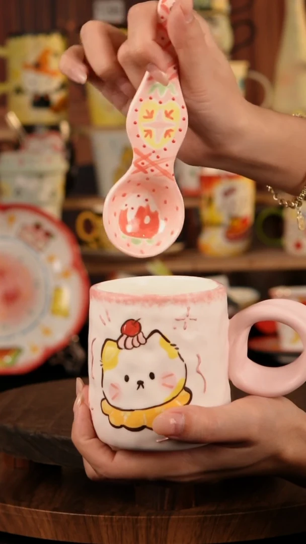 景德镇纯手工陶瓷/送勺子