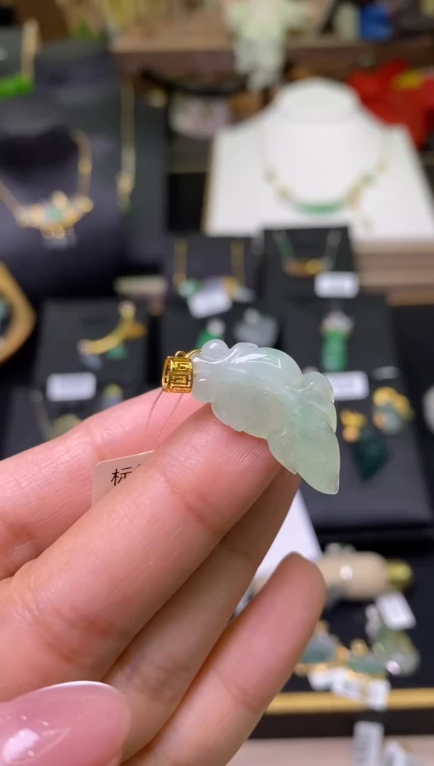 【闪购商品】翡翠颈饰18K金镶嵌净货18048