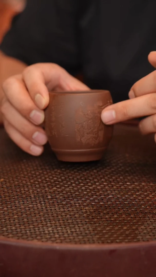 茶壶紫砂原矿手工制作雕刻随机杯子