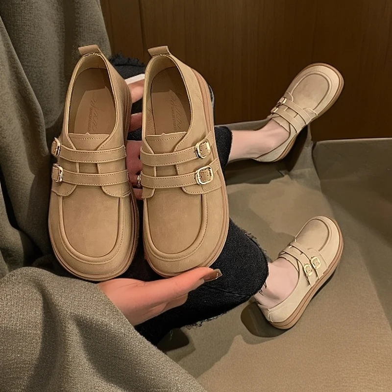 女款勃肯乐福鞋软舒适平底乐福鞋网红爆款时尚复古单鞋豆豆鞋