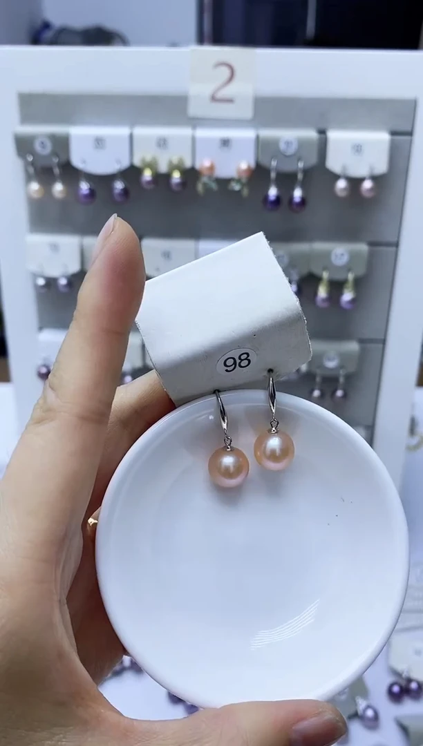 银S925镶嵌淡水珍珠耳饰98