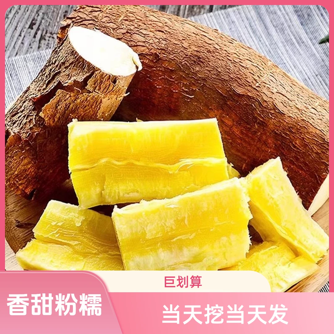 【去皮顺丰】广西寿乡浦北新鲜华南9号黄肉木薯香甜粉糯糖