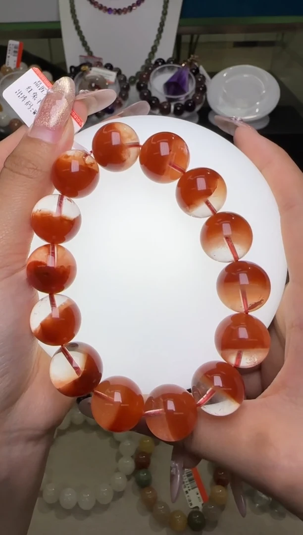 手串未镶嵌水晶红兔毛手串16m+ JP48662宋