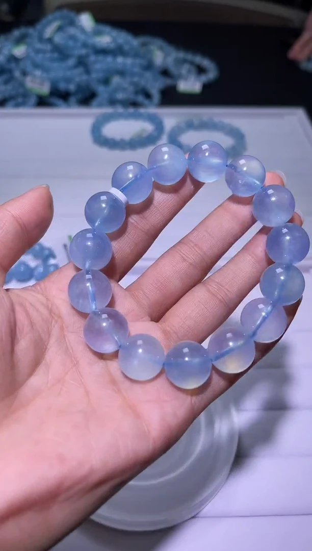 1海蓝宝石（处理）J128-14mm海蓝宝单圈-多样性发其一