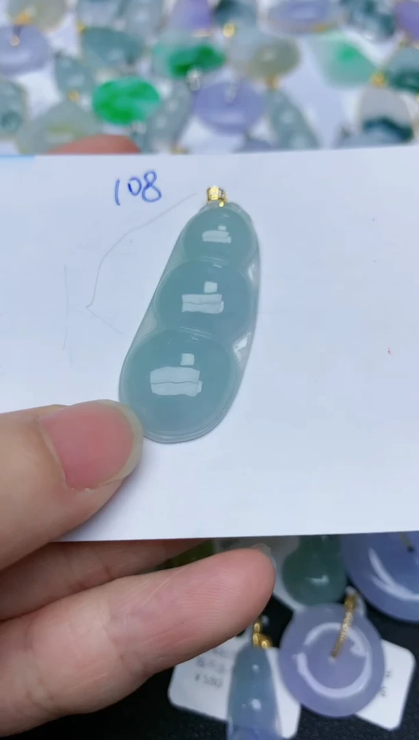 【闪购商品】翡翠颈饰18K金镶嵌天然翡翠A货    