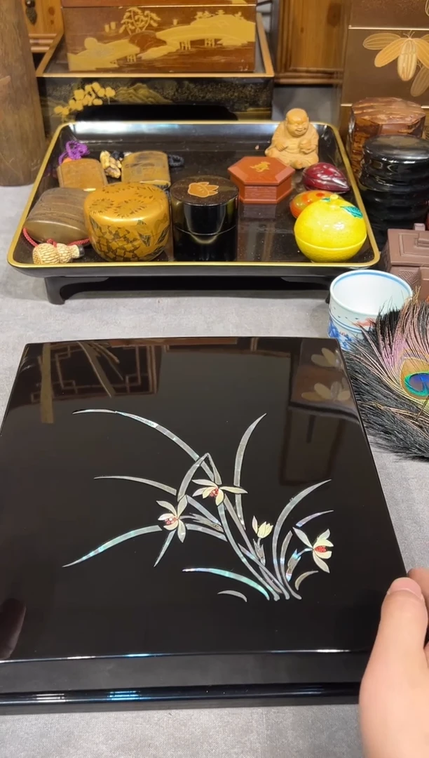 螺钿 文盒 大漆漆器大漆漆器