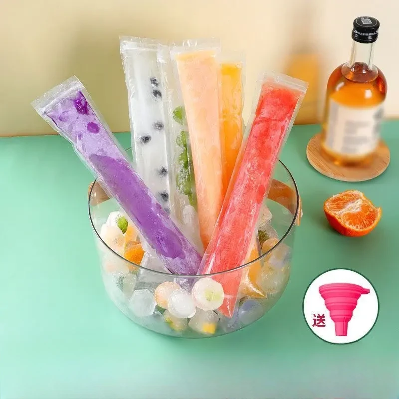 家用自制碎碎冰棒袋一次性密封冰袋赠漏斗做棒棒冰神器冰块