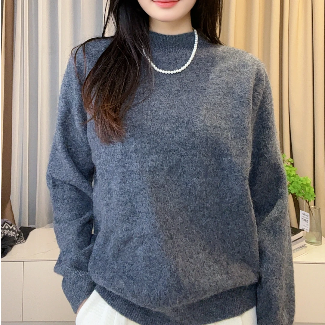 【澳洲拉毛】100%超细美利奴拉毛羊毛衫半高领不起球不缩水不褪色