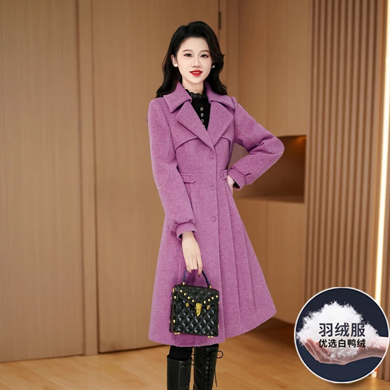 九江羽绒服内胆大衣女2025冬新款今年流行爆款2025收腰轻薄中长款