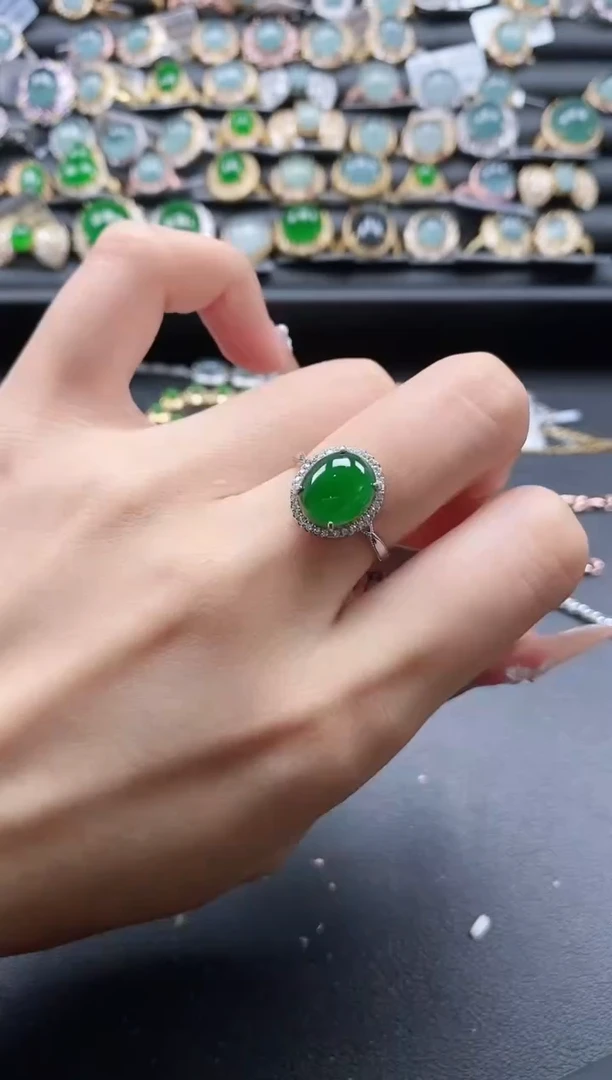 【闪购商品】翡翠戒指银S925镶嵌51511