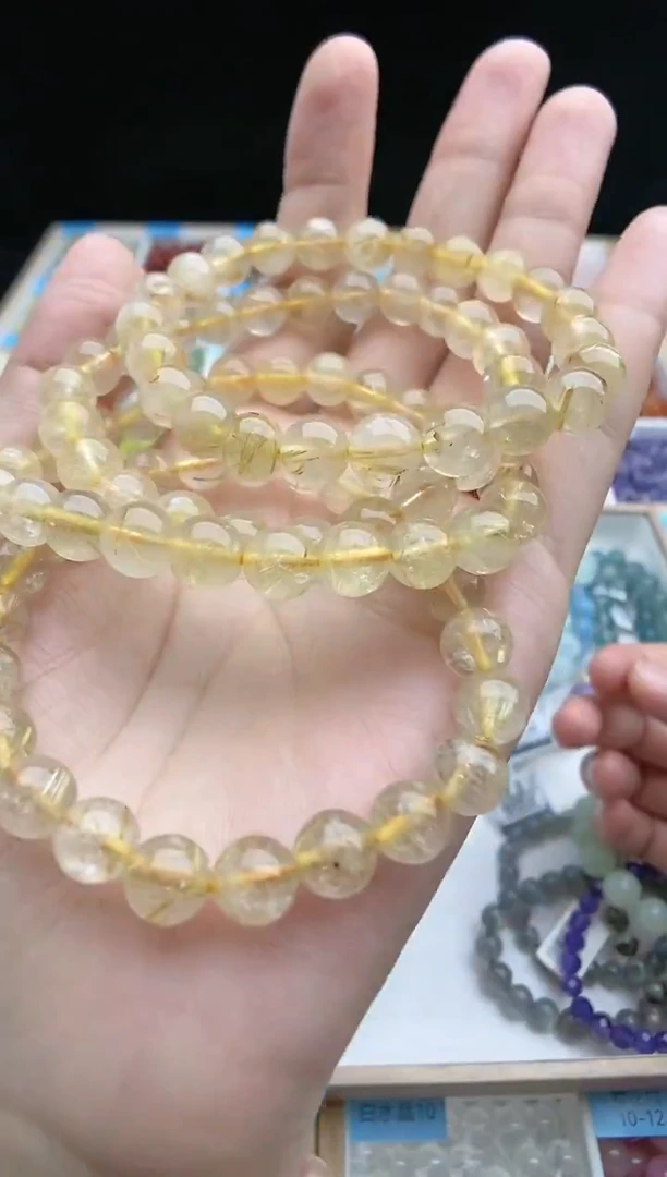 未镶嵌手串水晶135（需拍两个）金发晶手串多样性发一