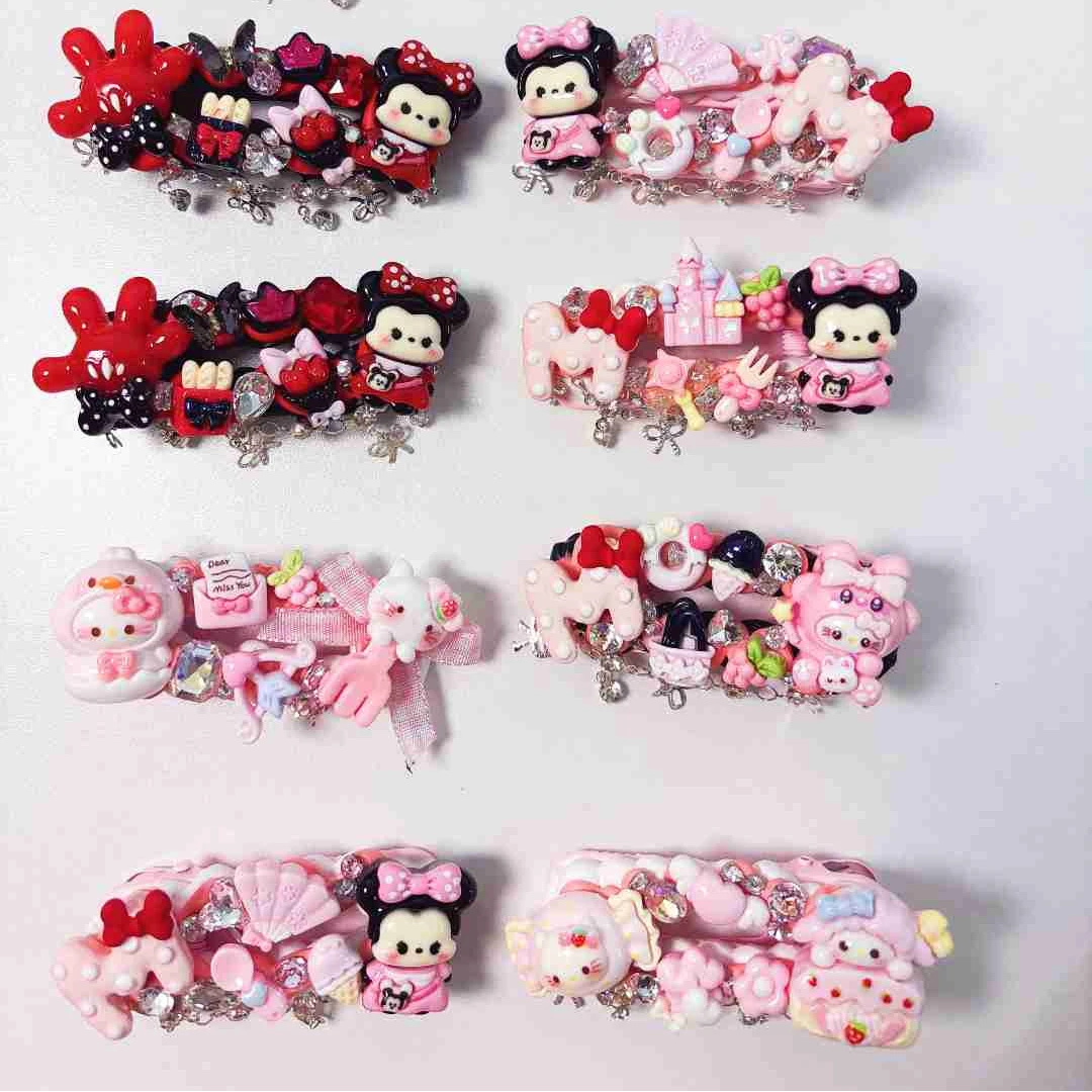 喵喵摊奶油胶奶油胶发夹手作DIY直播链接发卡KITTY手工卡子