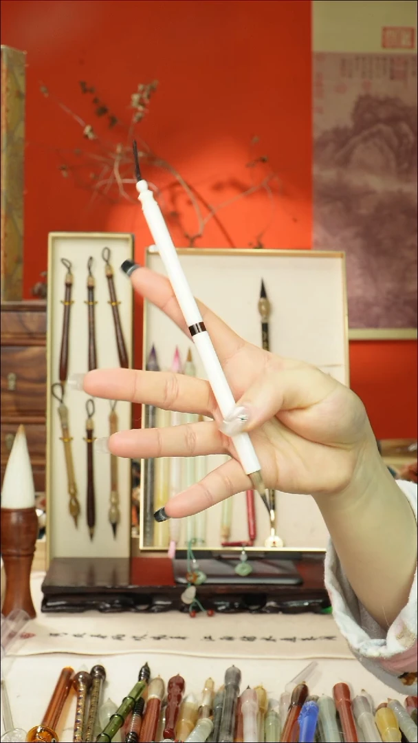 164号闪孤品高货毛笔链接 清水试笔 蘸墨不退