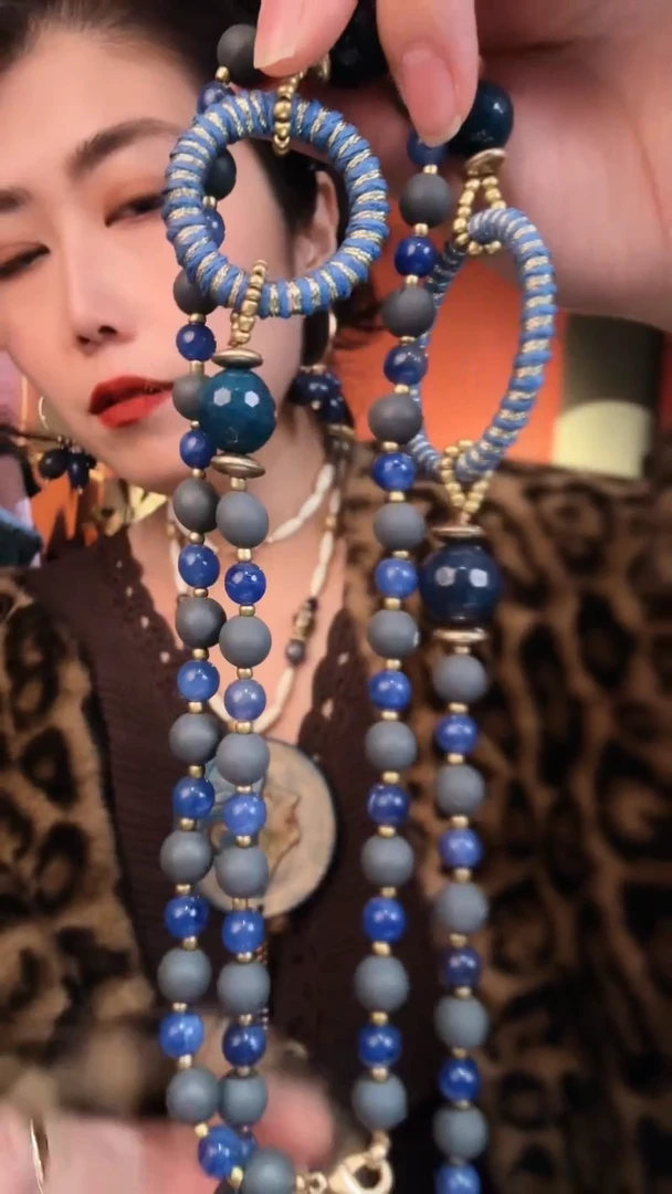 合金无合金孤品不折腾系列蓝色项链耳针套装不退