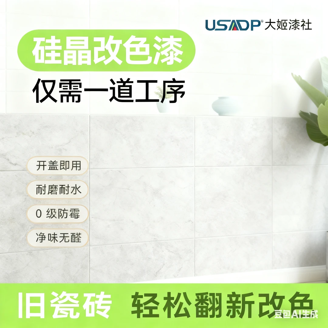 液态硅晶改色专用漆水性漆瓷砖背景墙卫生间地面翻新耐磨防水墙面