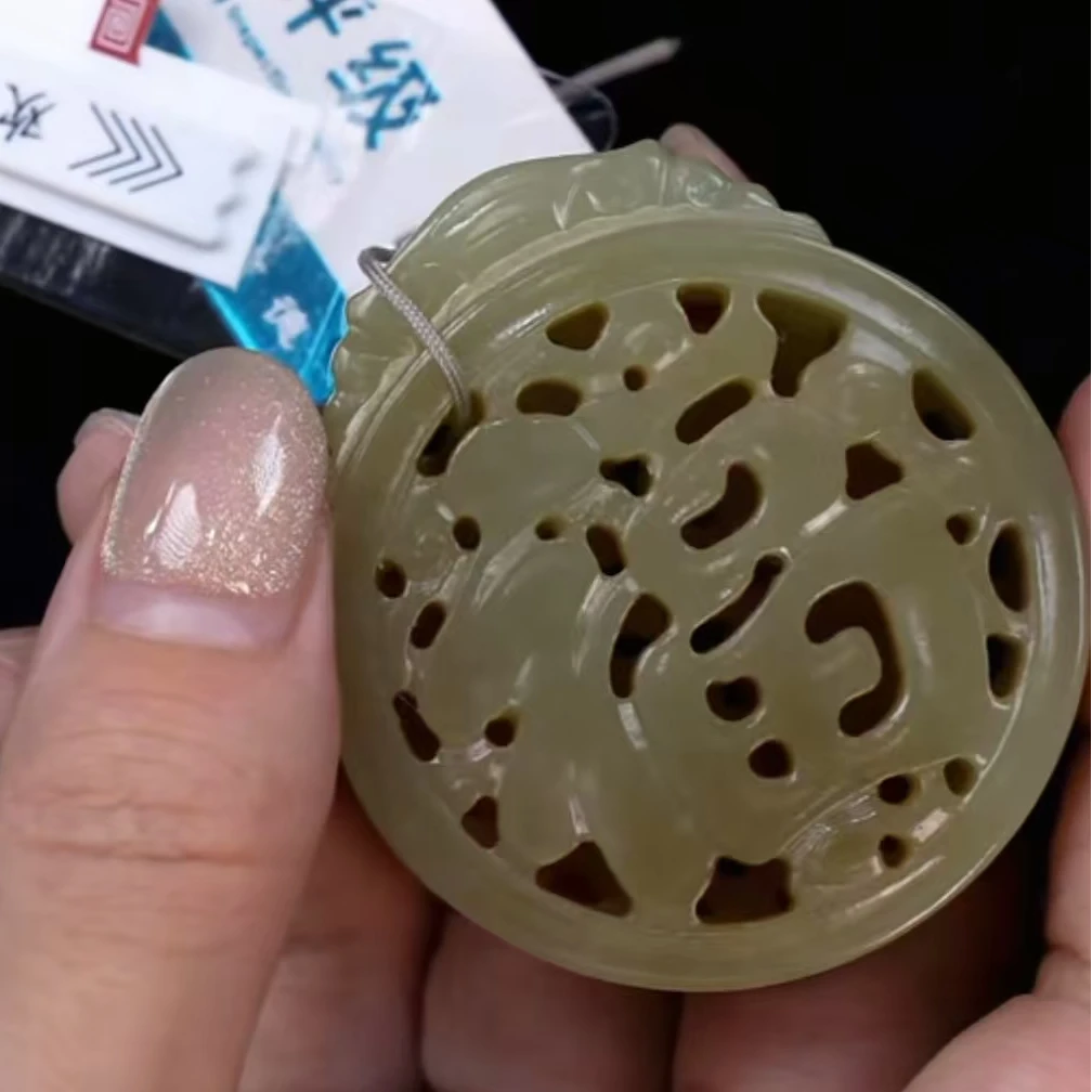 清代和田玉福字佩