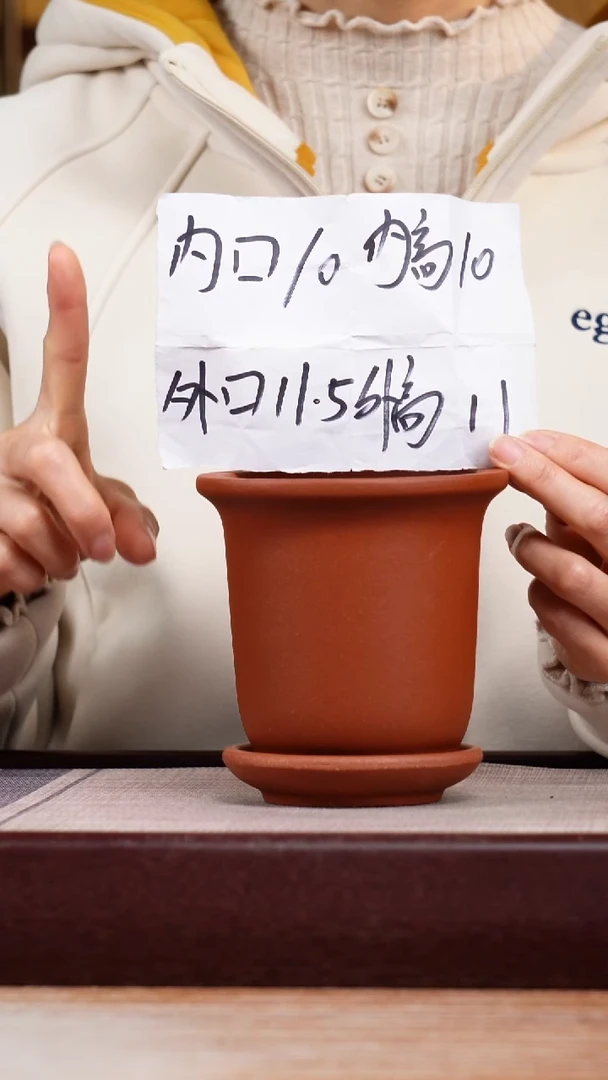 紫砂花盆新款清水泥素面迷你小金钟一只带托