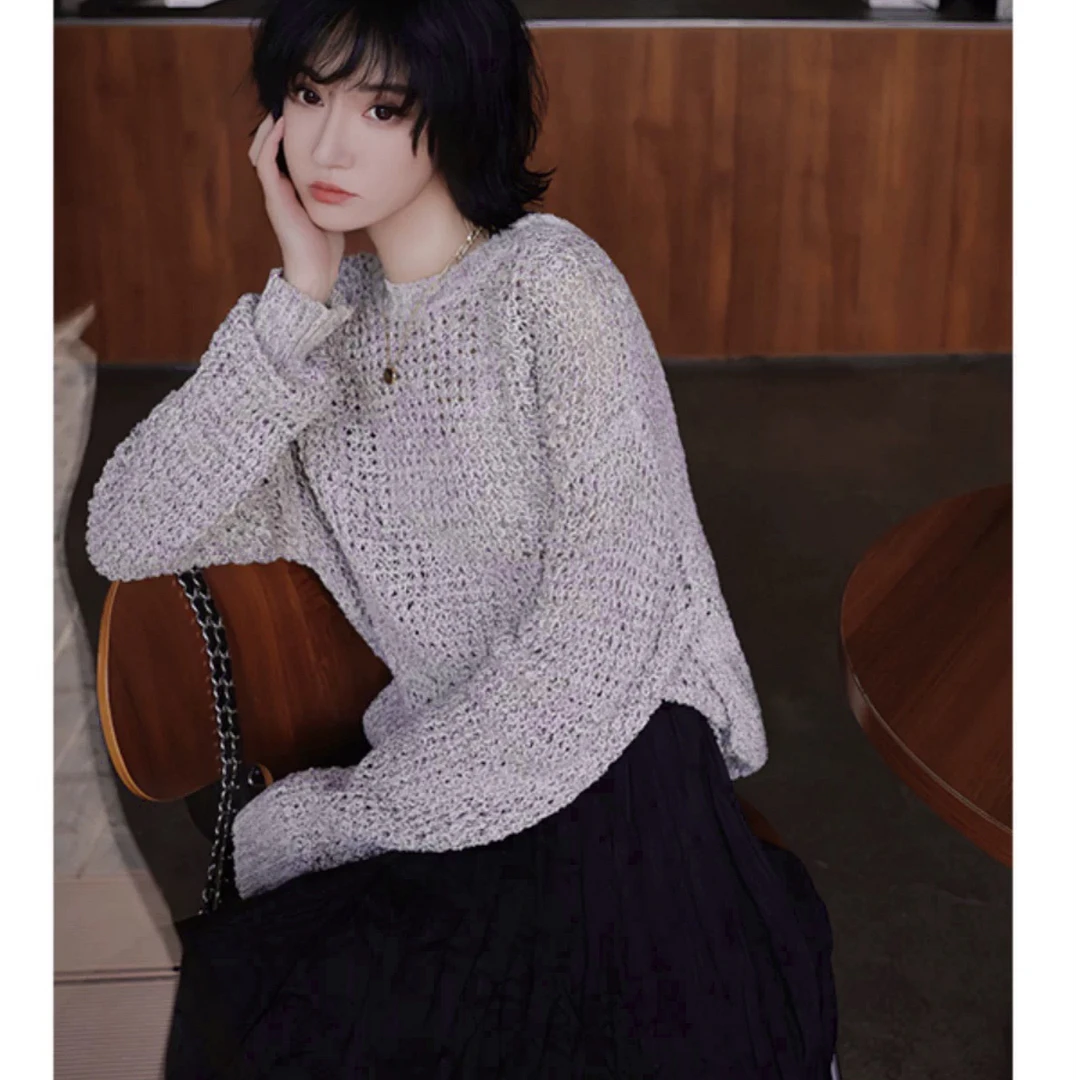 针织衫宽松毛衣女2025春新款温柔韩系显瘦内搭套头上衣