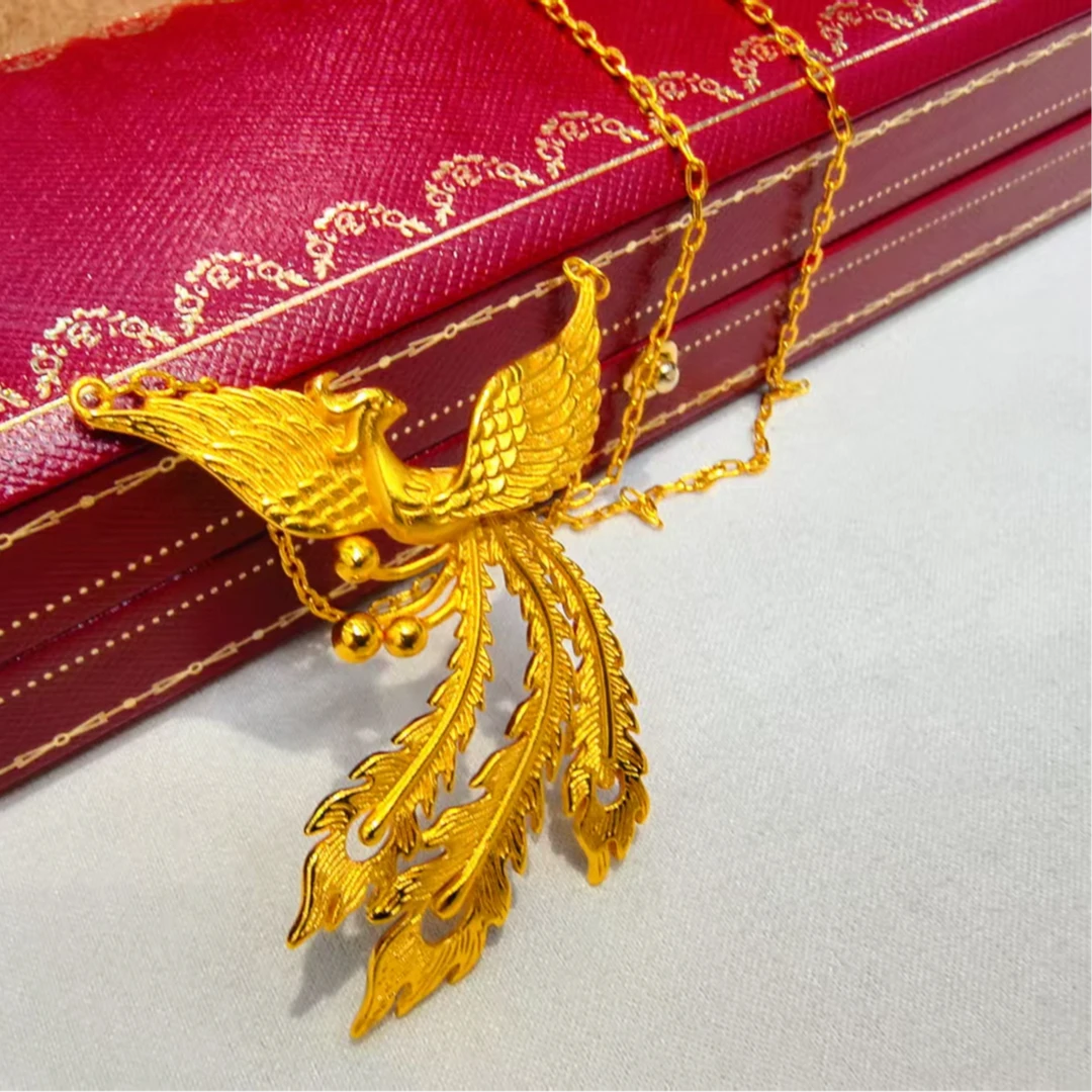 钛钢吊坠 阮大大专属高奢项链饰品时尚凤凰百搭高奢款式8560金色