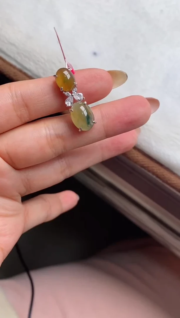 银S925镶嵌戒指翡翠天然A货翡翠