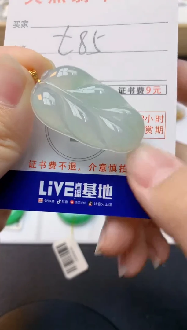 颈饰18K金镶嵌翡翠天然缅甸A货翡翠