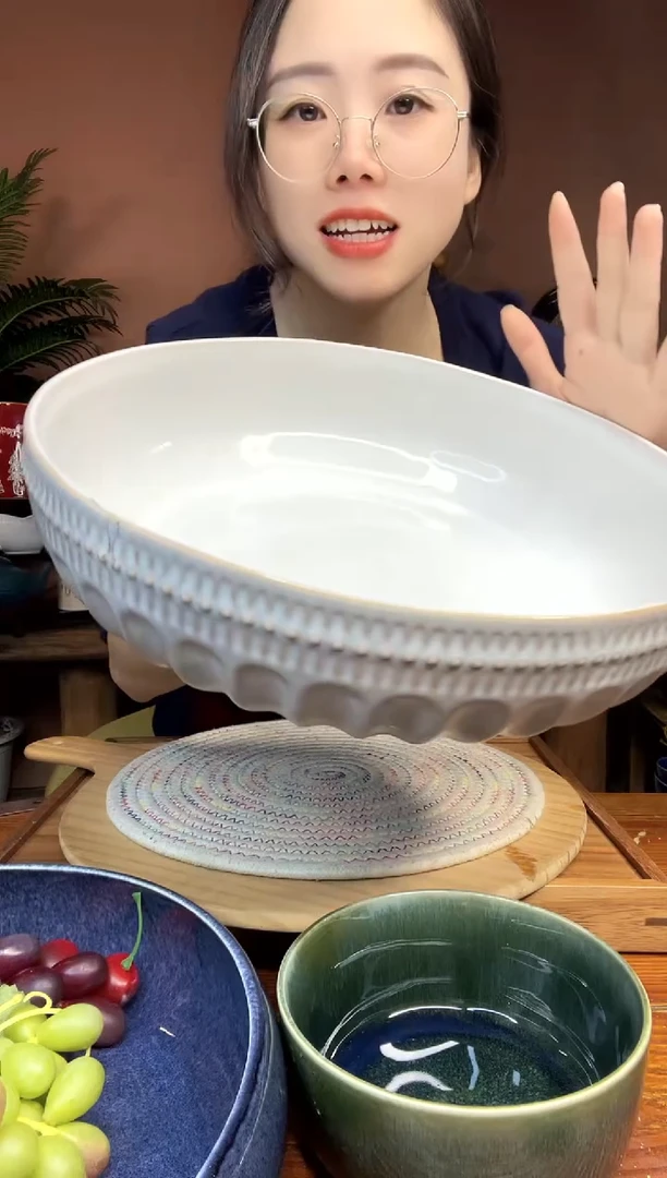 陶瓷12.3英寸立体福袋工艺超大汤碗  微瑕疵