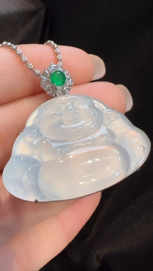 吊坠(不含链)18K金镶嵌翡翠AL6吊坠