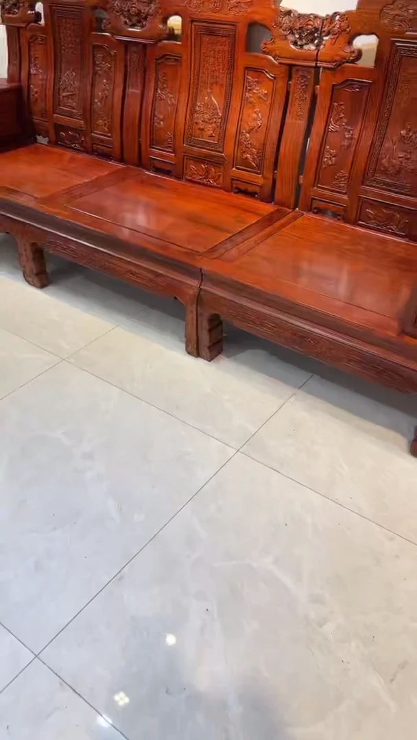 花梨木类端景台喜**梅刺猬紫檀长沙发