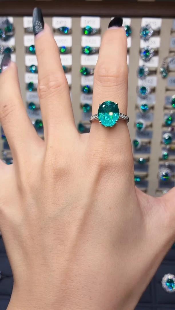 无925银 无品牌 925银 轻奢女神款帕拉伊巴色系