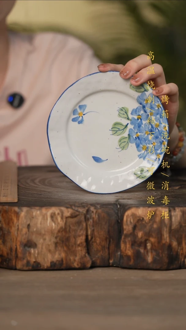 瓷片景德镇高温釉下彩可微波烤箱洗碗机