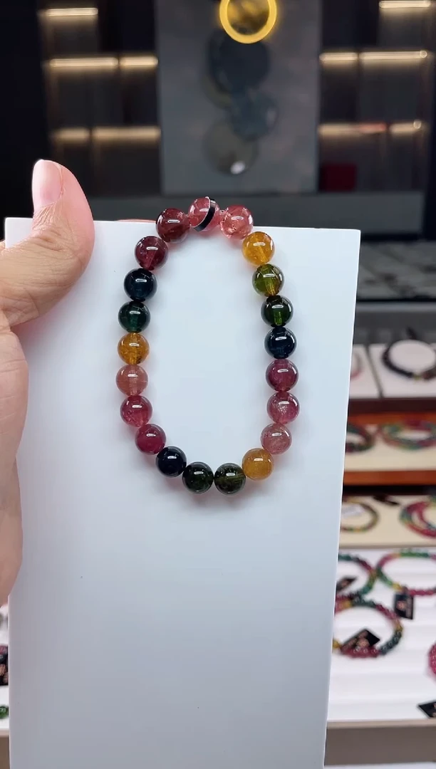 未镶嵌单圈手串碧玺（多样性发一条）Q