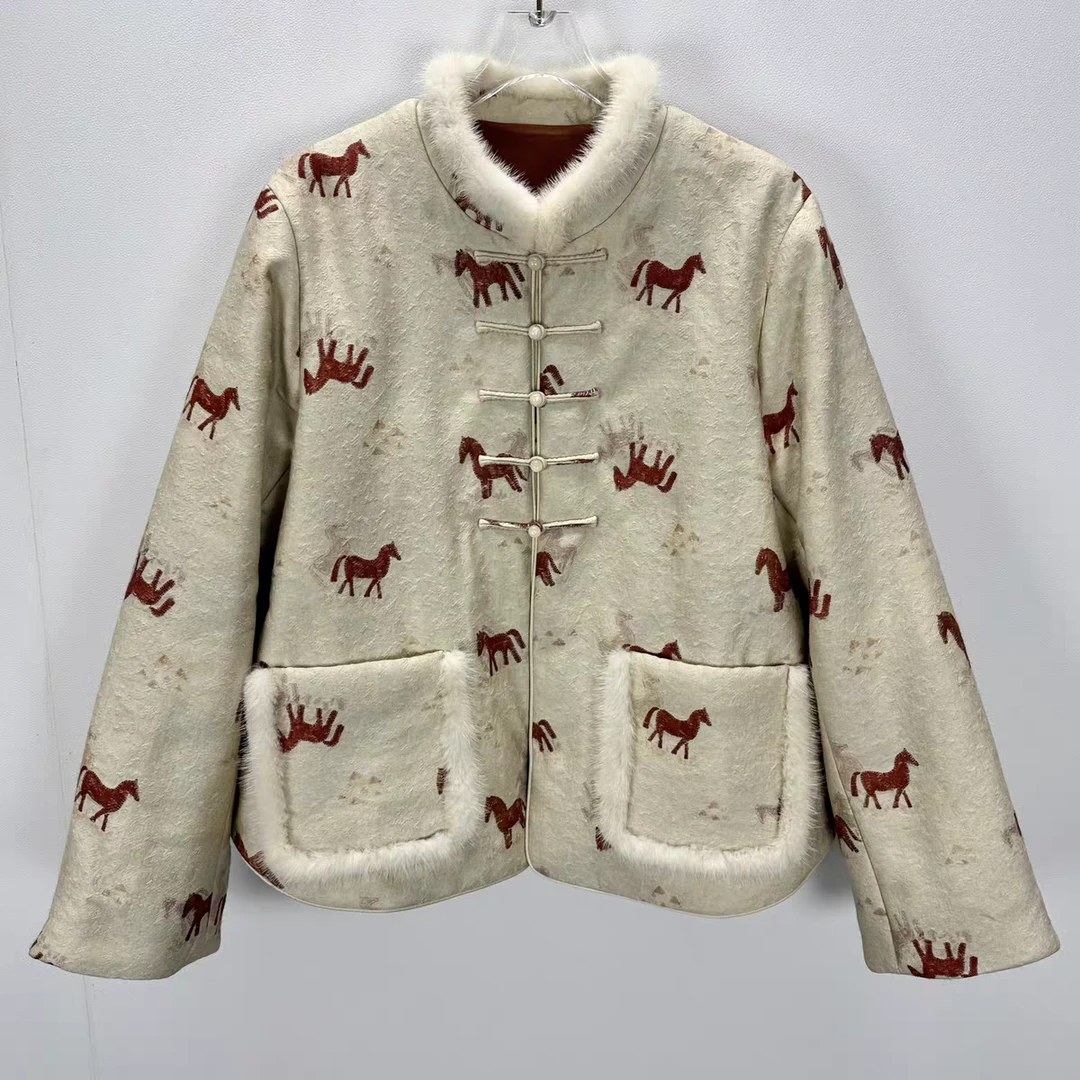 ZHUIMU.【走马观花】新中式国风时尚气质百搭刺绣上衣棉外套ZM1526.