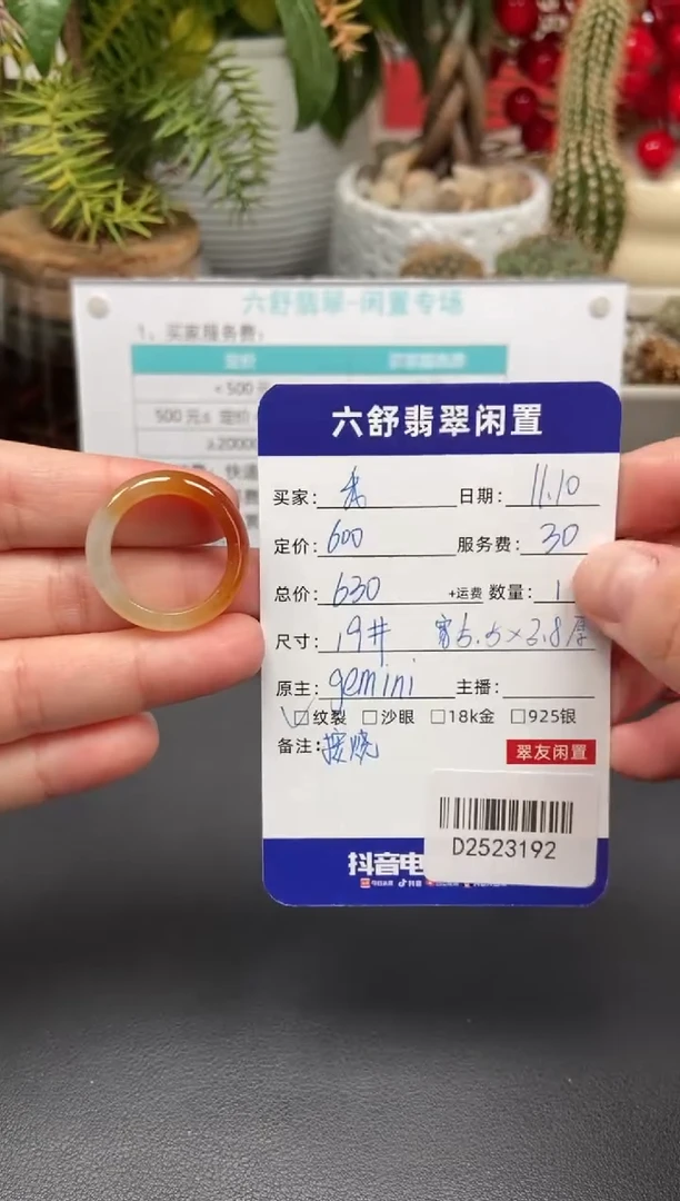 未镶嵌戒指翡翠我****有D2523192