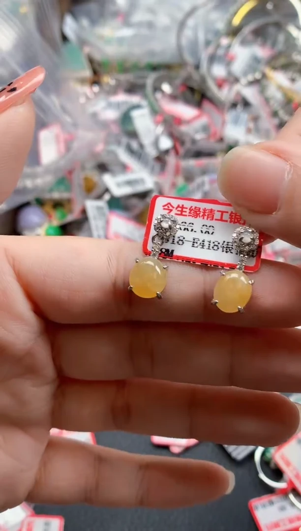 银S925镶嵌戒指翡翠天然A货缅甸翡翠
