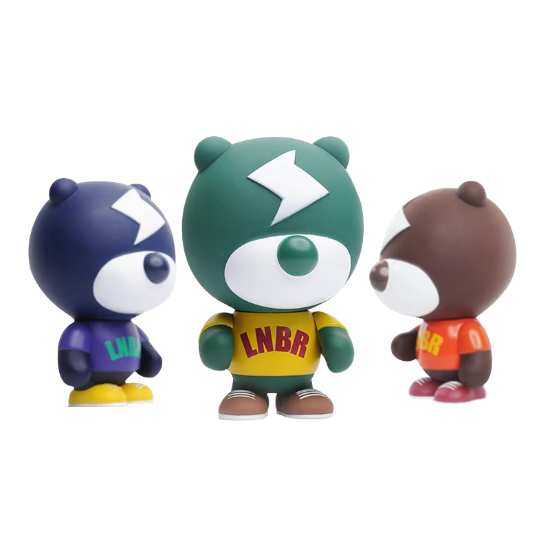 LNBR熊电潮牌周边手办二次元动漫公仔DIY涂色娃娃闪熊电公仔摆件