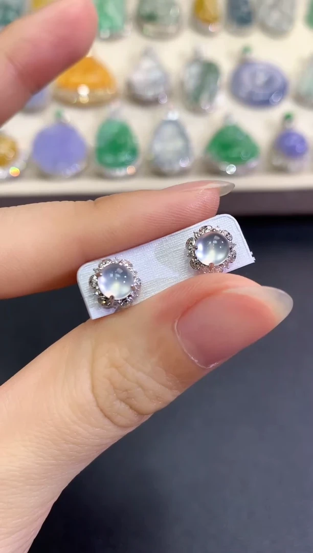 【闪购商品】翡翠耳饰18K金镶嵌B52   多样性一件发货