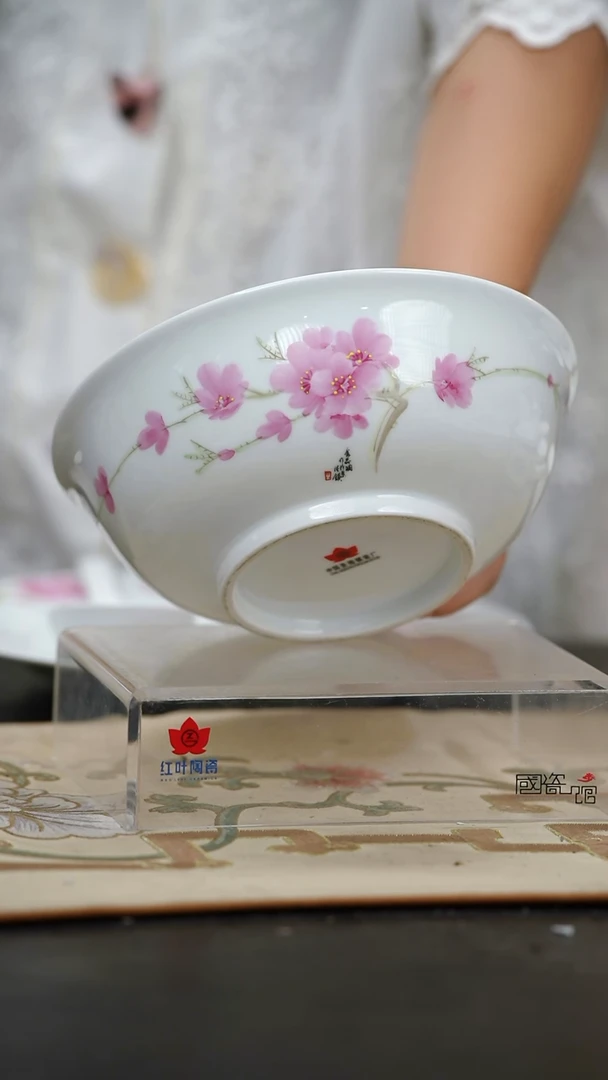 瓷1个正价手绘水点桃花品锅（套）