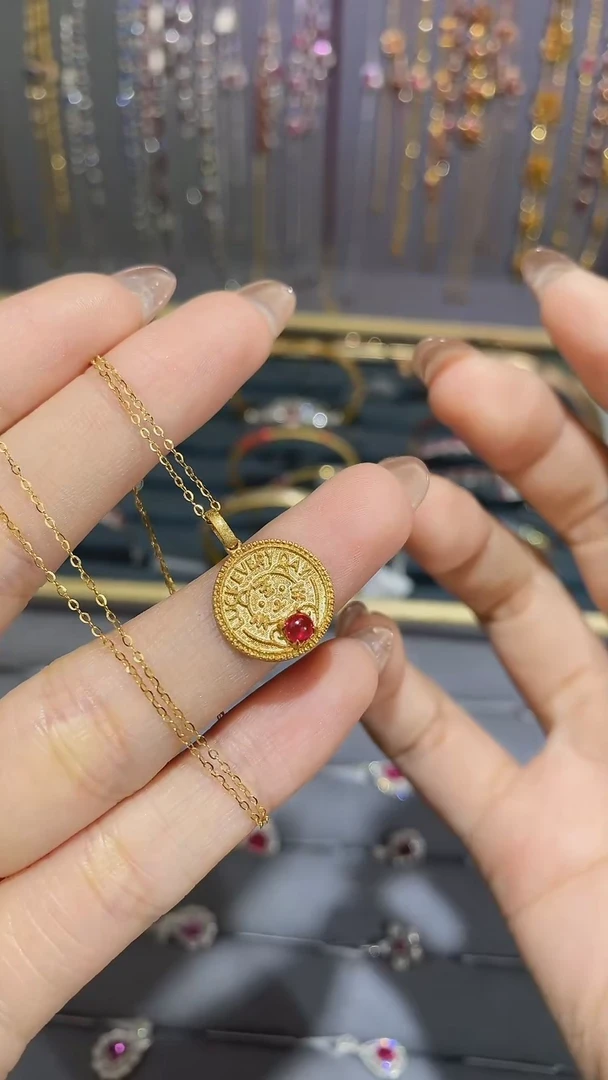 【闪购商品】红宝石颈饰18K金镶嵌项链