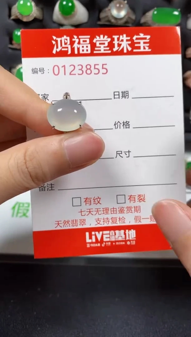 银S925镶嵌戒指翡翠3855