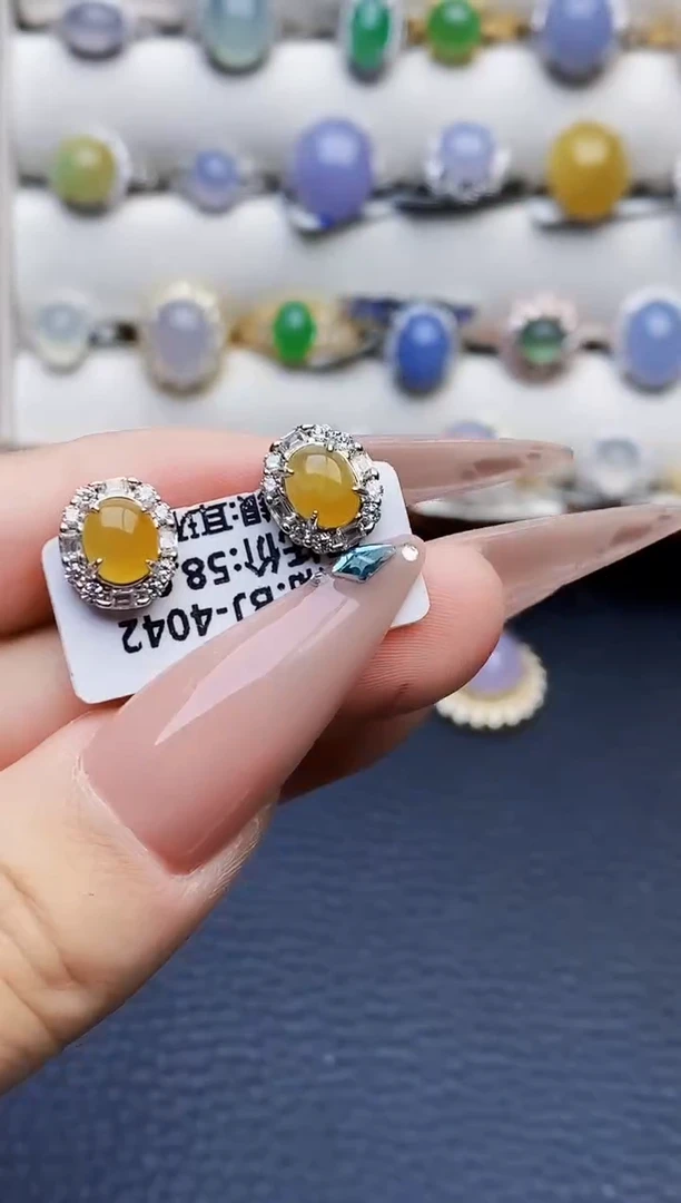 银S925镶嵌戒指翡翠5196