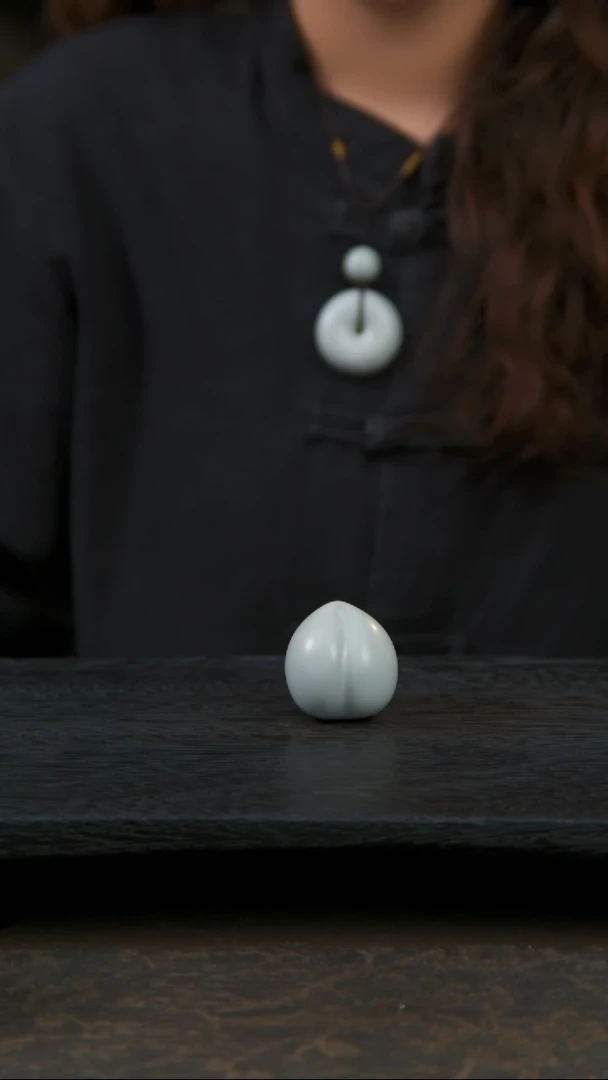 【闪购商品】杯寿桃摆件1汝窑不开片工艺