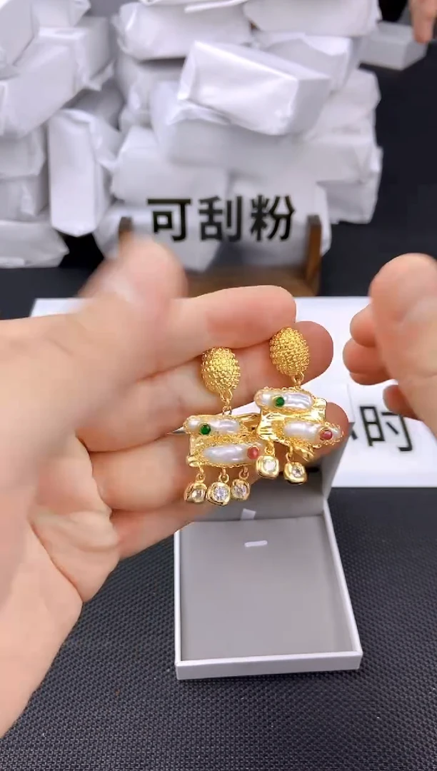 未镶嵌耳饰淡水珍珠ed1027