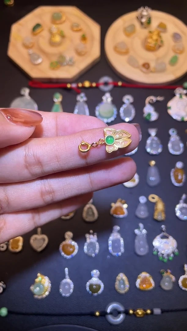 吊坠(不含链)银S925镶嵌翡翠1