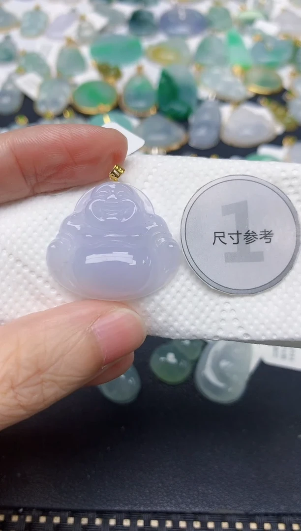 颈饰18K金镶嵌翡翠天然缅甸A货翡翠